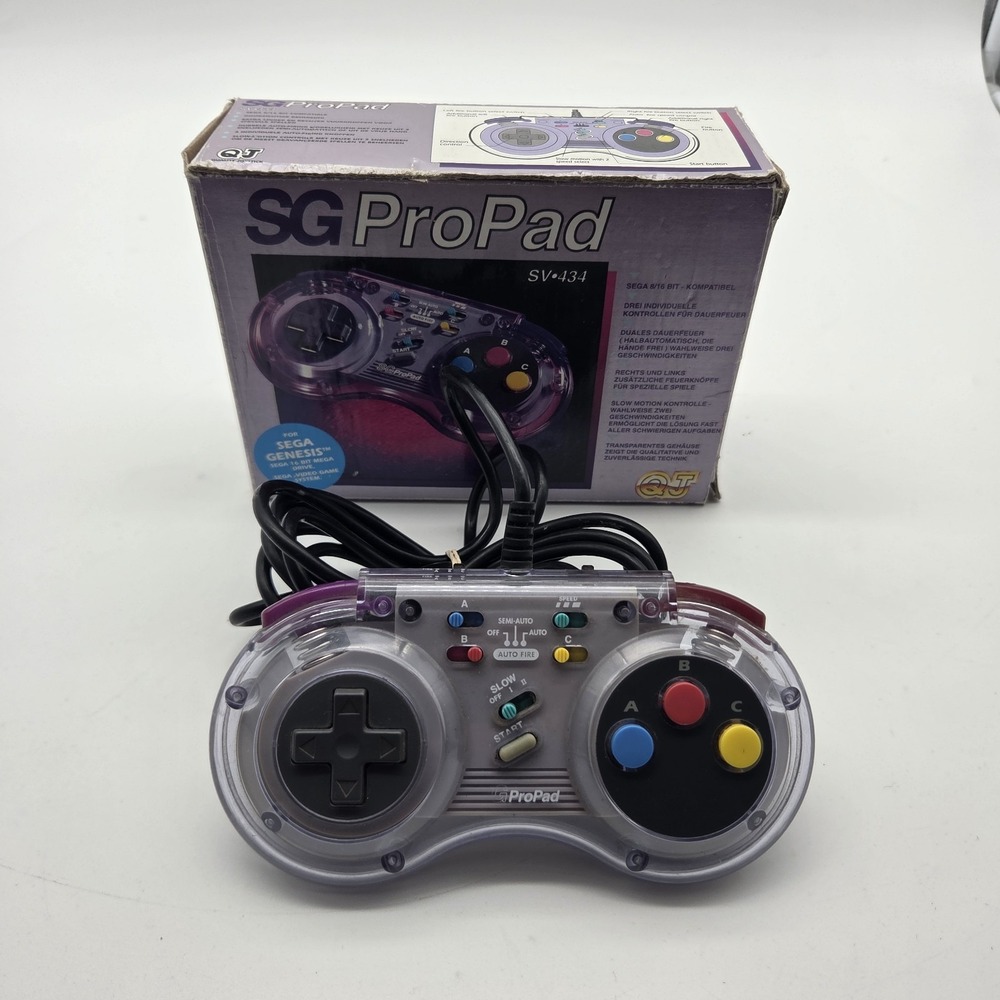 SG ProPad Pro Pad for Sega Genesis SV 434 Transparent Controller W/ Original Box